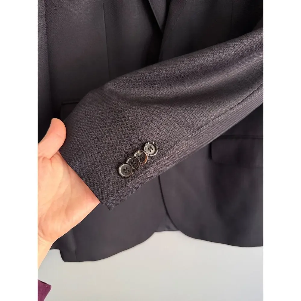 Hugo Boss The Sweet3 Blazer 36R Dark Gray 100% Virgin Wool Two-Button Jacket